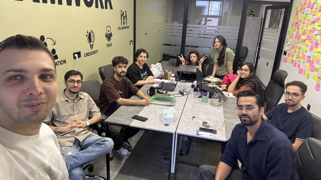 A NoOr team selfie at the office